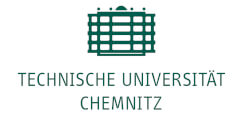 Grün-weißes Logo mit Schriftzug  Technische Universität Chemnitz
