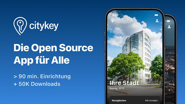citykey: Open-Source-Stadt-App mit einfacher Einrichtung und über 50.000 Downloads.