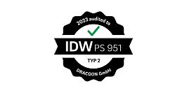 Stilisiertes Icon für DRACOON Zertifizierung: IDW
