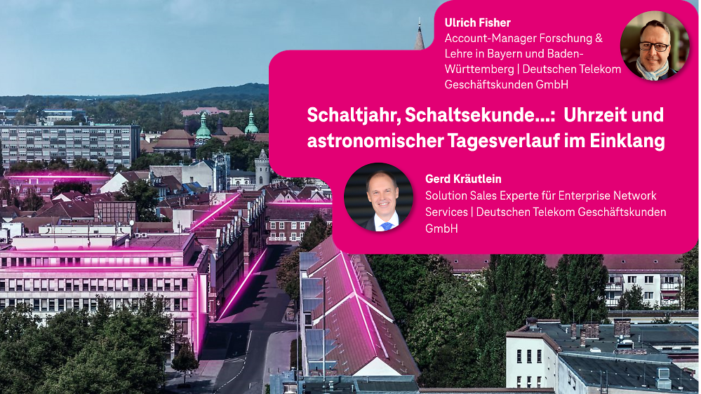 Eine Luftaufnahme von Potsdam. Die Gebäude haben magentafarbige Akzente die Telekom Leitungen suggerieren.