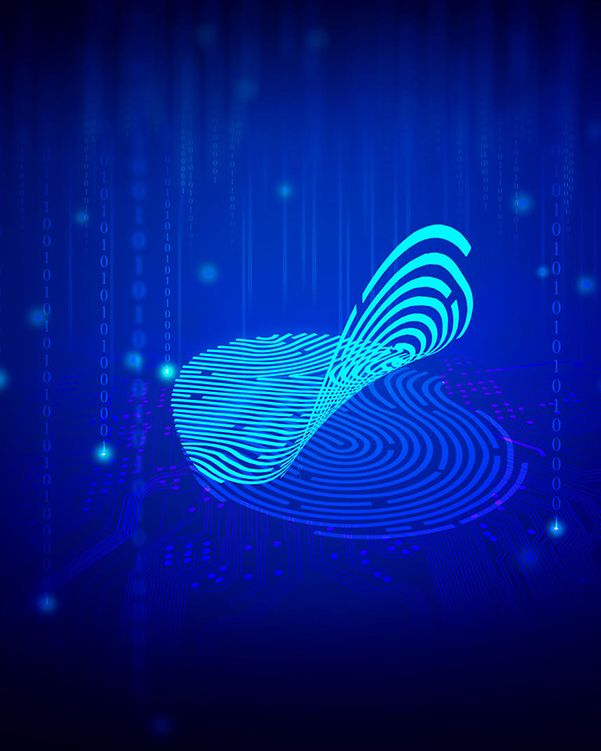 Menschen an Laptops, umgeben von digitalen Symbolen nutzen Open Source Collaboration