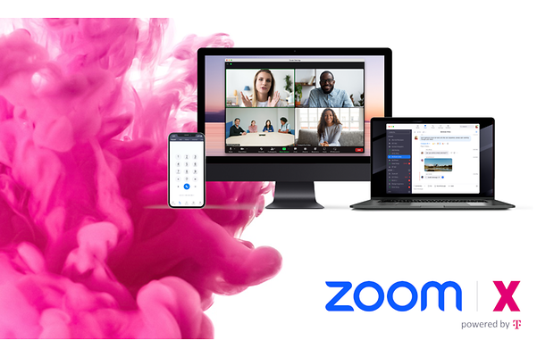 Zoom X powered by Telekom auf verschiedenen Endgeräten mit Videokonferenz‑Ansicht