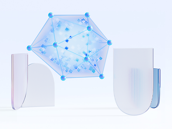 Abstrakte Netzwerkstruktur mit verbundenen Knoten als Symbol für Netzsicherheit und Zero‑Trust‑Architektur