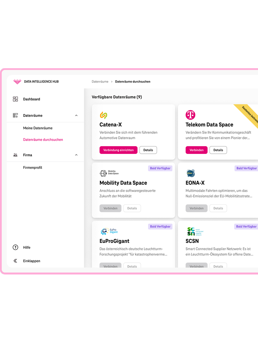 Screenshot of the Data Intelligence Hub