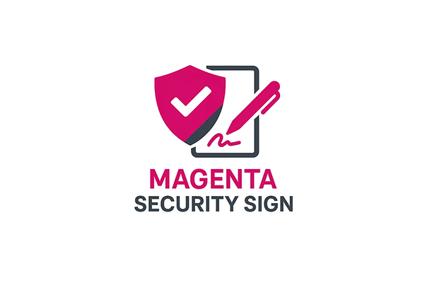 Magenta Security Sign logo