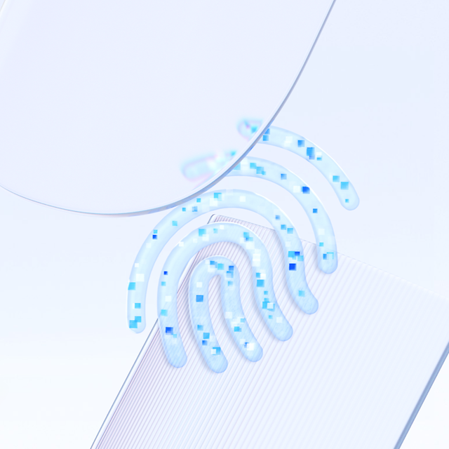 An abstract digital fingerprint as a security symbol.