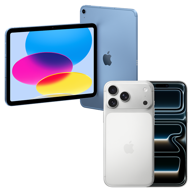 An Apple iPad with a stylus and two iPhones side by side