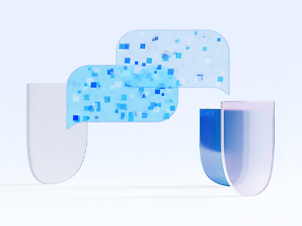 Abstract graphic elements featuring security symbols to illustrate IT security consultancy
