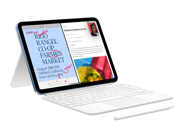 iPad with a case, keyboard and stylus